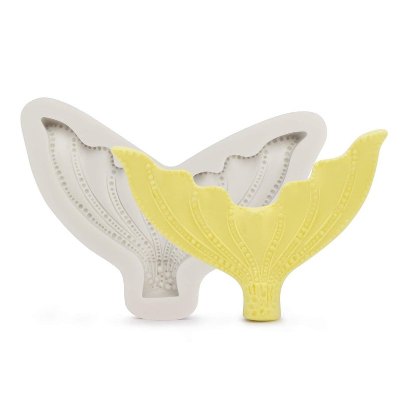 Beasea Large Mermaid Tail Mold, 1 Pack Silicone Fondant Mermaid Tail Candy Mold for Chocolate Sugar Cake Decoration Grey Color - Image 3